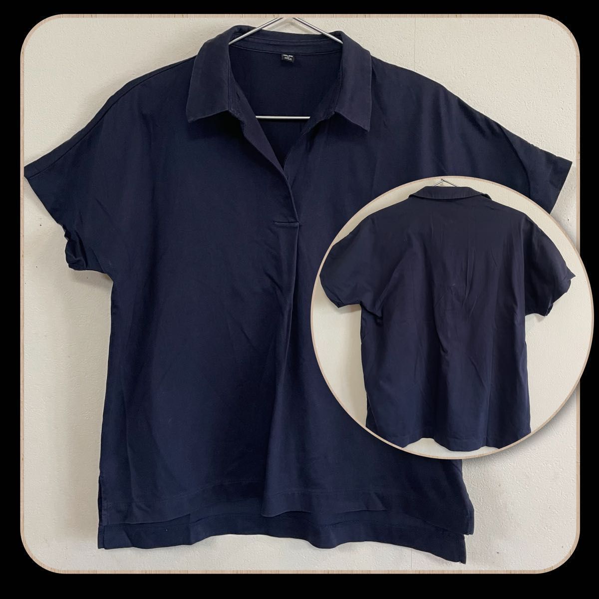 〈XSサイズ〉UNIQLO(ユニクロ)オーバーサイズスキッパーポロシャツ（半袖）