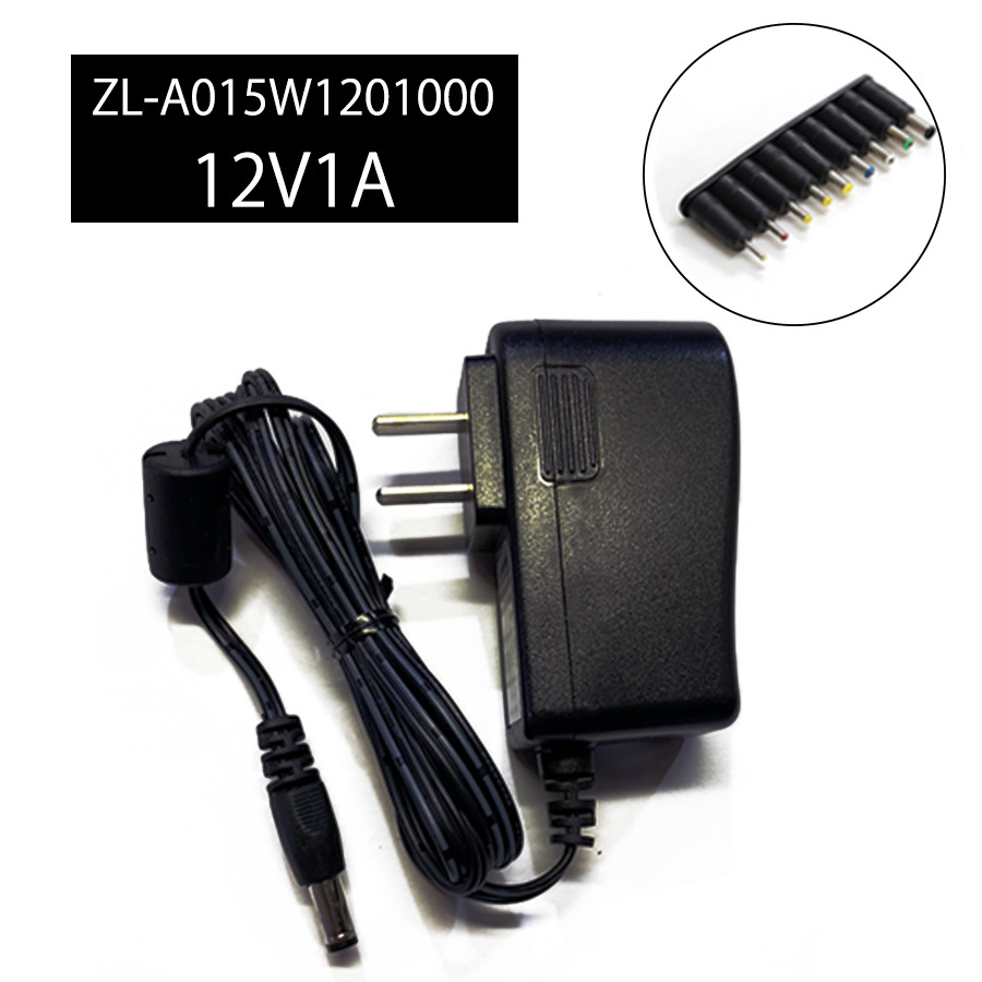 ACアダプター 12V/1A AC100V～240V 【9種コネクタセット】 ZL-A015W1201000-型_画像1