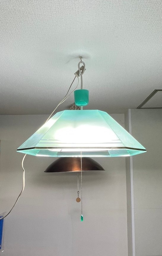 昭和の部屋インテリア照明 グリーンカバー照明 レトロ照明器具 東芝けい光燈器具