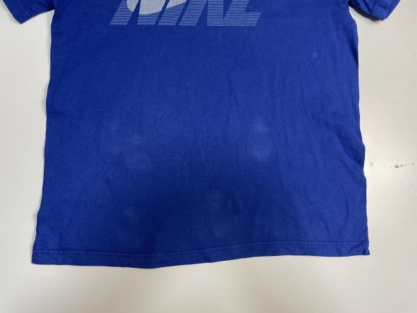 *US old clothes NIKE Nike T-shirt short sleeves print blue blue [L] cotton *3802*