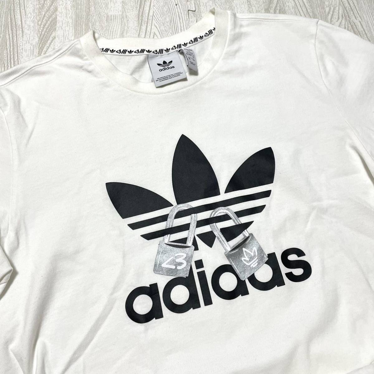 adidas ATMOS ヴァレンタイン デイ Tシャツ 21SS アディダス アトモス sizeO トレフォイル 鍵_画像1