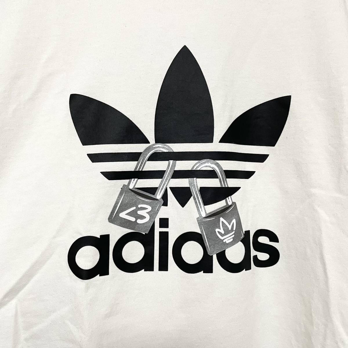 adidas ATMOS ヴァレンタイン デイ Tシャツ 21SS アディダス アトモス sizeO トレフォイル 鍵_画像3