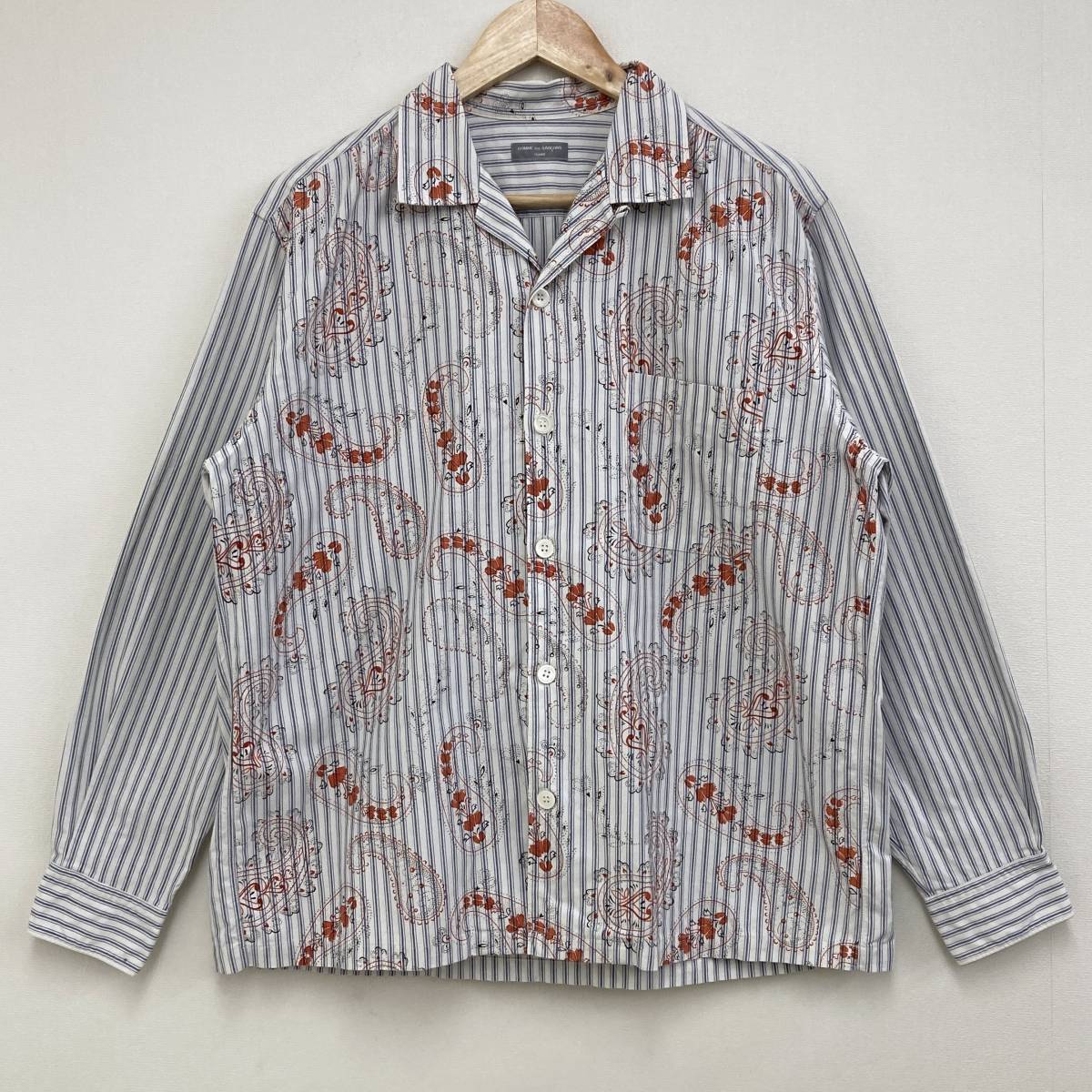 AD1999 COMME des GARCONS HOMME 田中オム ストライプ ペイズリー 開襟