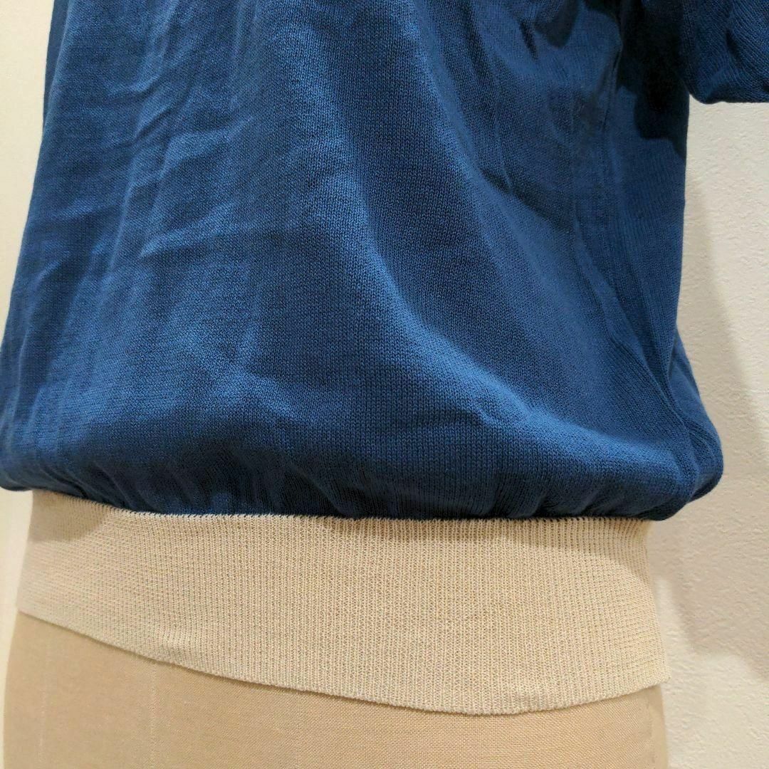 チャコクローゼット Chaco closet 配色 サマーニット 半袖 ブルー