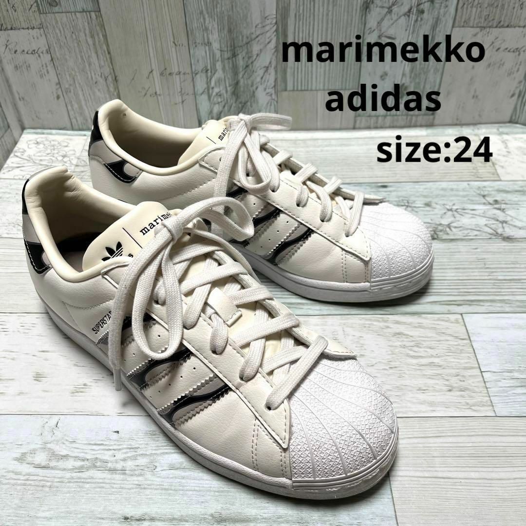 マリメッコ marimekko アディダス adidas スニーカー 24 白