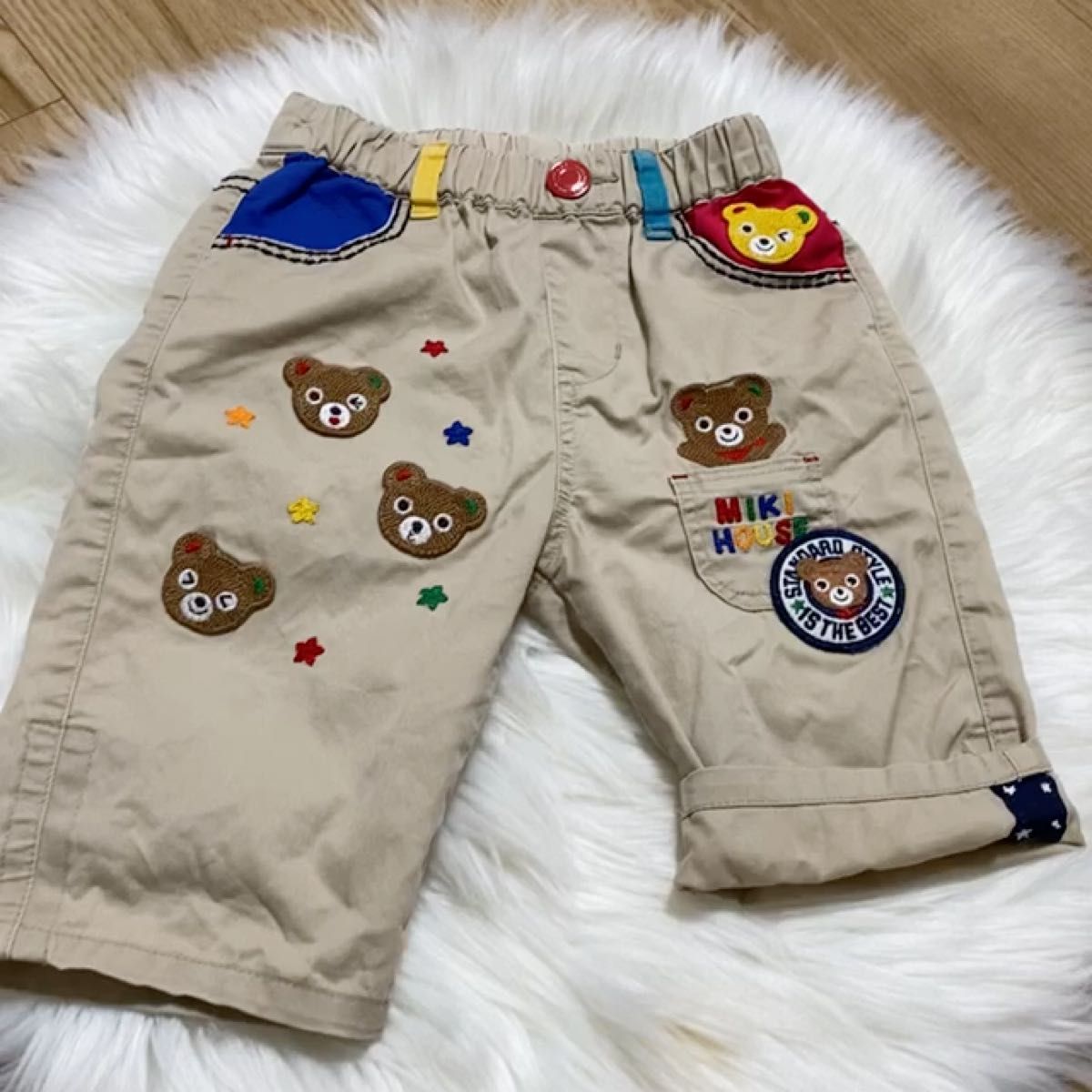 ぐるぐる様専用 男の子ハーフパンツ七分丈超薄手プッチー総柄