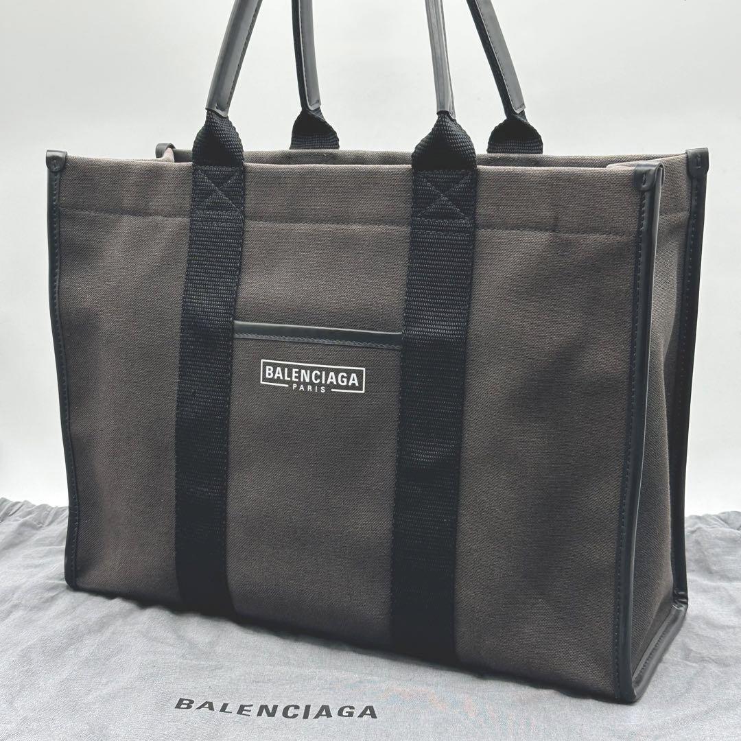バレンシアガ ハードウェア ミディアム キャンバス レザー トート