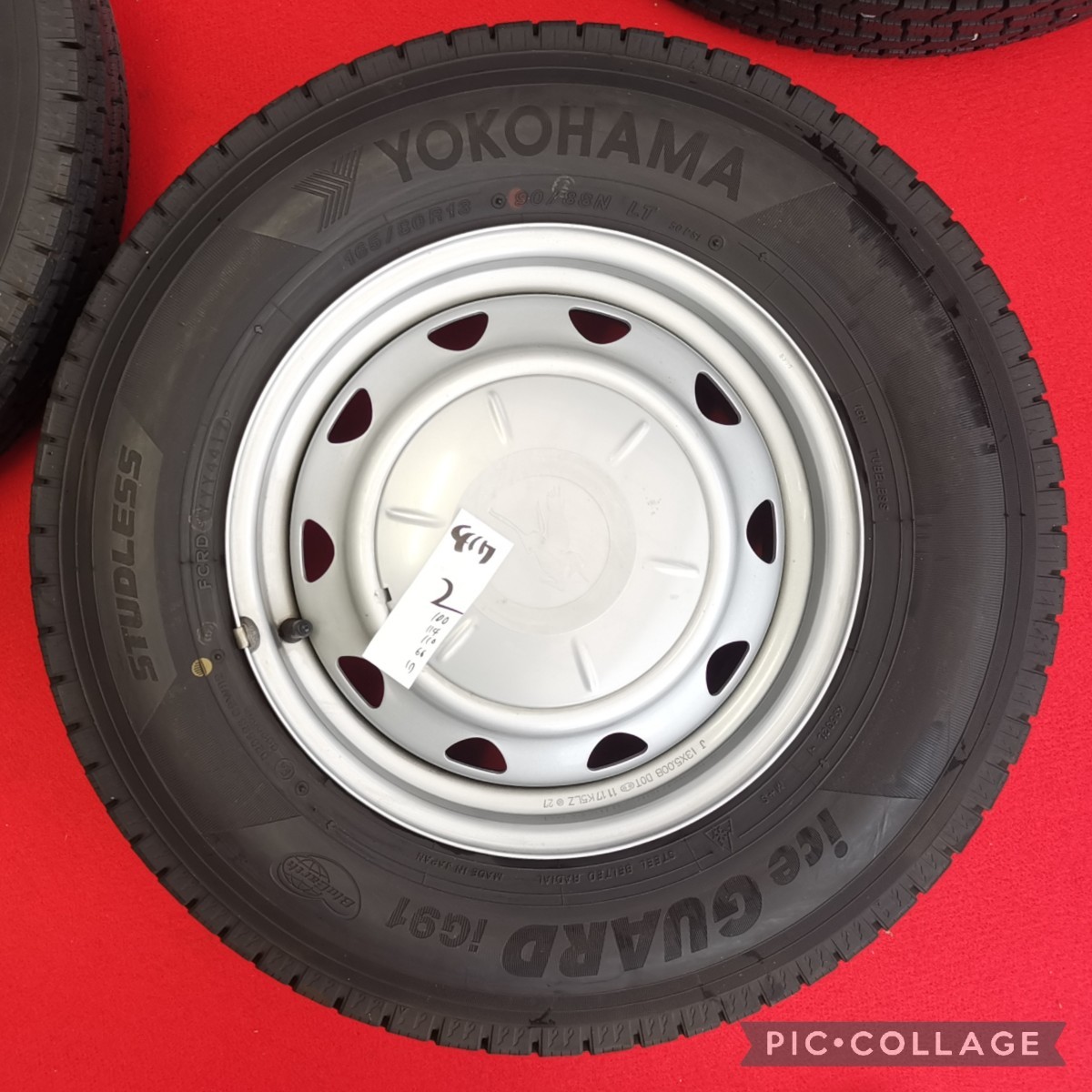 スタッドレス マルチスチール キャップ 165/80R13 (90/88N LT) 13x5J 4H/マルチ 4本セット バリ溝！プロボックス、サクシード 等に_画像4