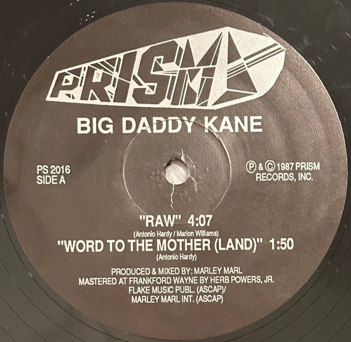 ■1987年 US盤 Big Daddy Kane - Raw / Word To The Mother (Land) 12”EP PS 2016 Prism Records_画像3