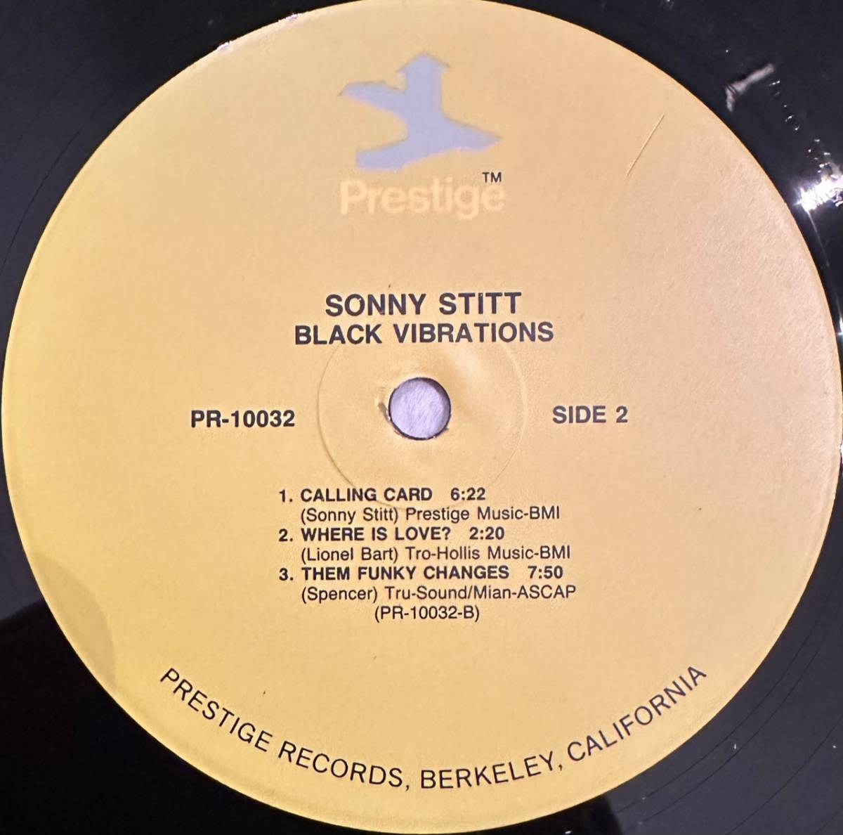 ■1993年 Reissue US盤 Sonny Stitt - Black Vibrations 12”LP PR-10032 Prestige Jazz Groove Prestige Collection_画像4