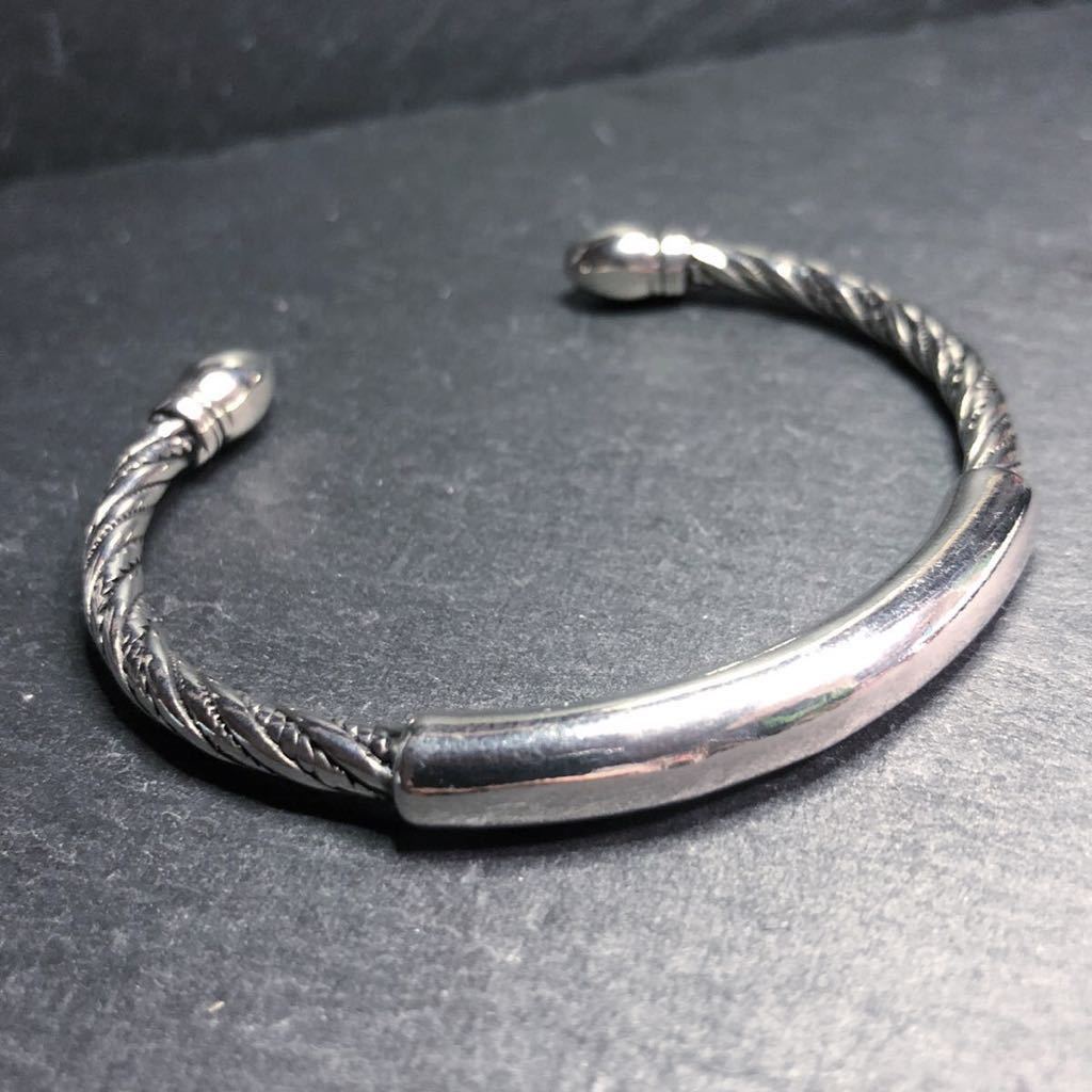 本店は 925 Bangle Bar Twist Silver Vintage シルバーハングル