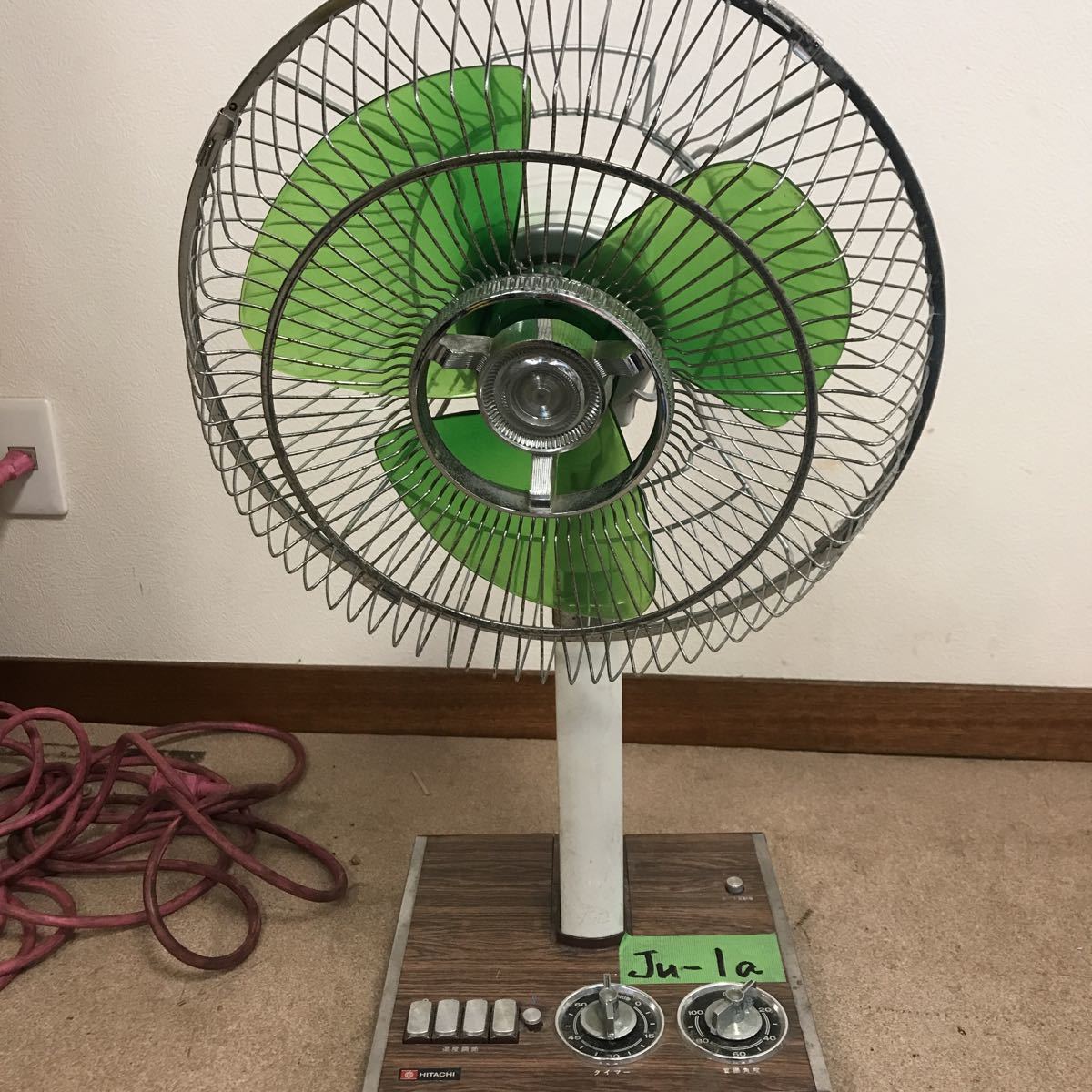 HITACHI 30㎝ 扇風機 日立 H-653 ライトグリーン スライド扇 さわ風