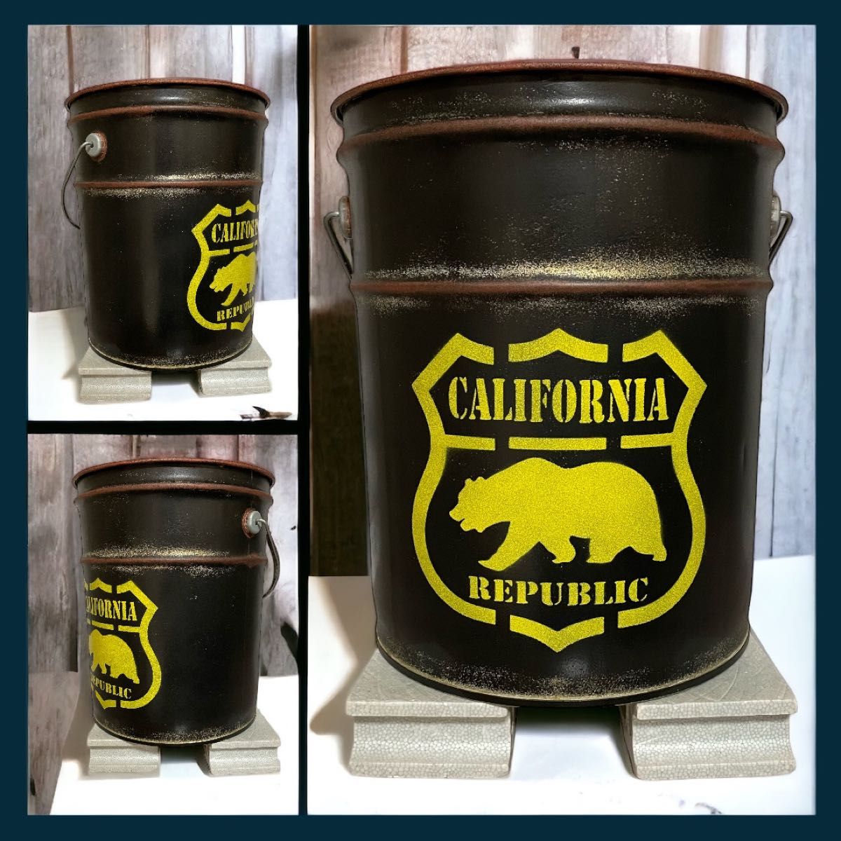 リメイクペール缶 カリフォルニア 薪入れ 鉢入れ 傘立て ゴミ箱