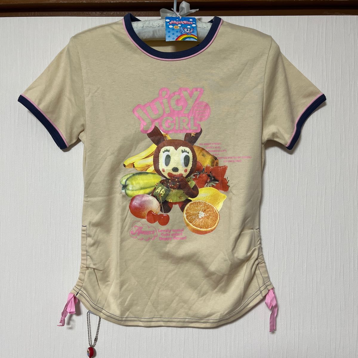 新品タグ付　エンジェルブルー　L　レア　160サイズ　Tシャツ　カッペくん　フルーツ柄　果物柄　中村くん　y2k