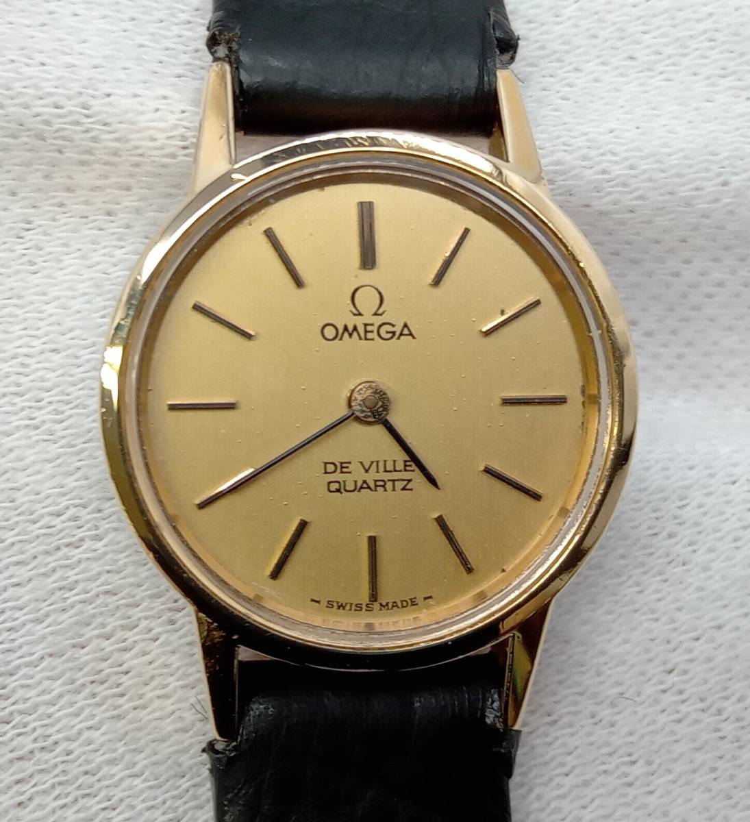 ジャンク 【ジャンク】 OMEGA DeVille オメガ デビル クォーツ レディース 腕時計 プッシュ式 ゴールドカラー