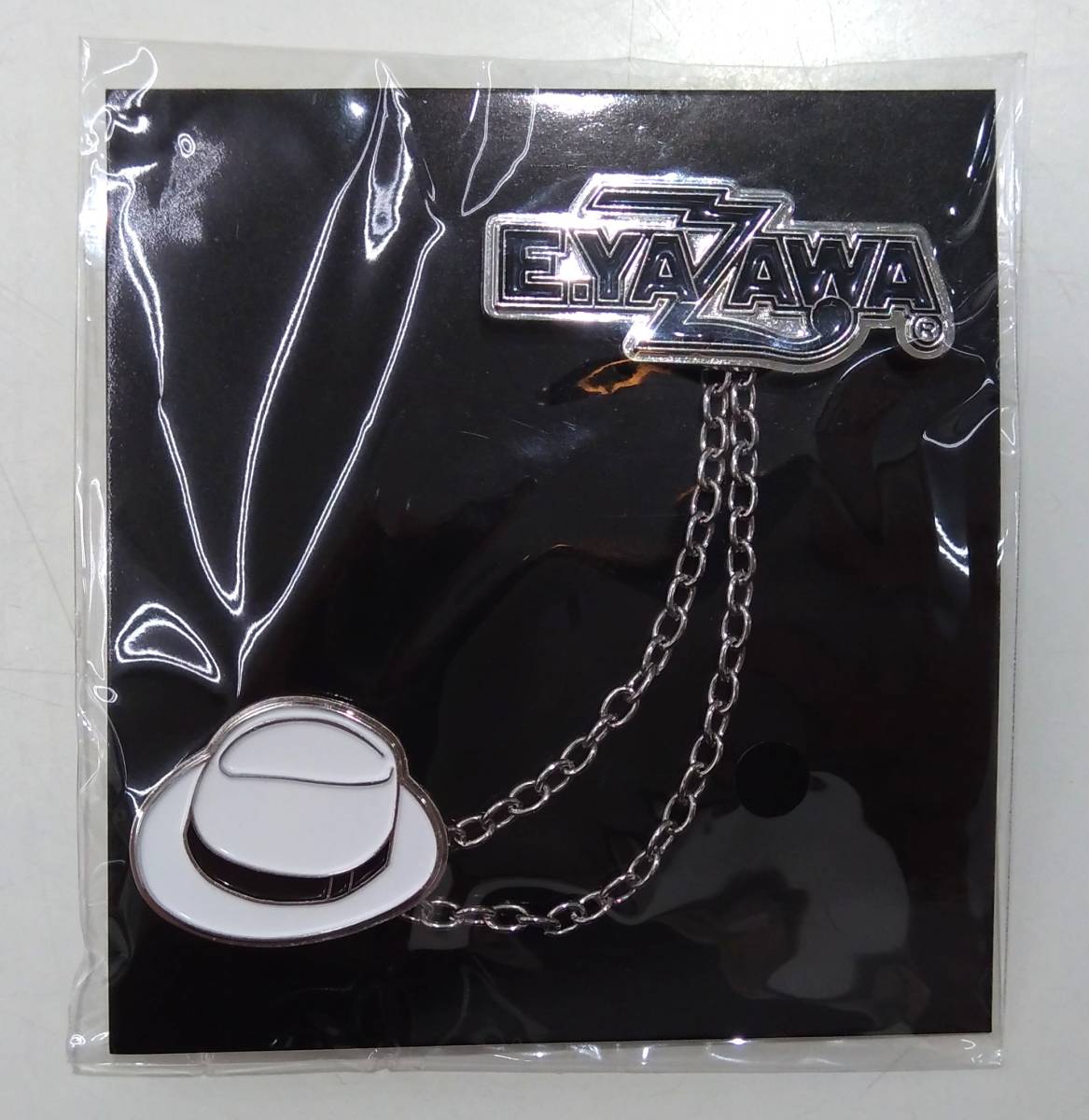 未使用 矢沢永吉 E.YAZAWA ラペルピン ロゴ × パナマハット