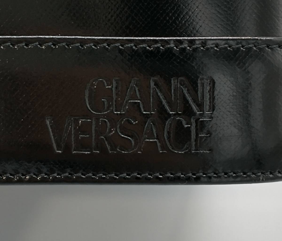 VERSACE バニティバック サンバースト 化粧ポーチ レザー ブラック