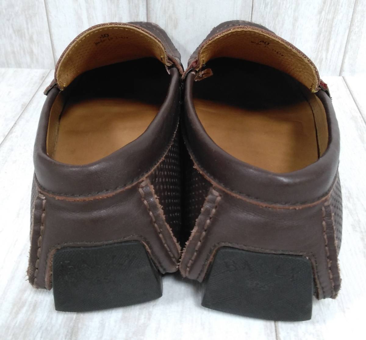 BALLY Bally deck shoes примерно 25.0cm(40) Brown мужской * пальцы ног часть цвет .. есть 