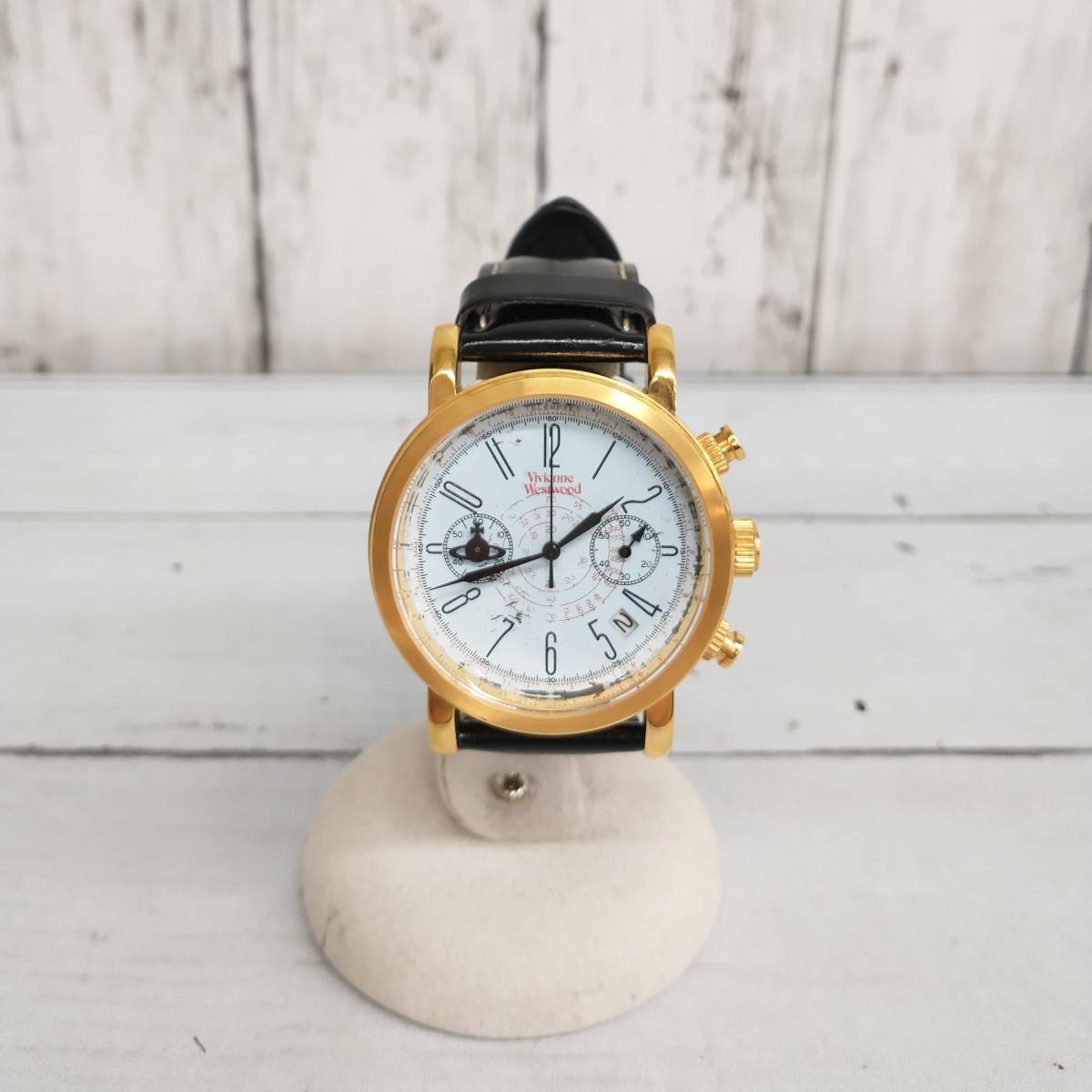 おまけ付】 Vivienne Westwood クォーツ ブラック × ゴールド 腕時計