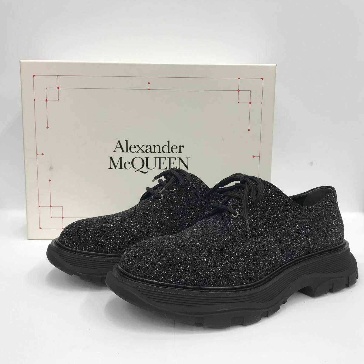 Alexander McQUEEN アレクサンダー マックイーン スニーカー ラメ ブラック 604255 EU42 サイズ26.5cm 店舗受取可
