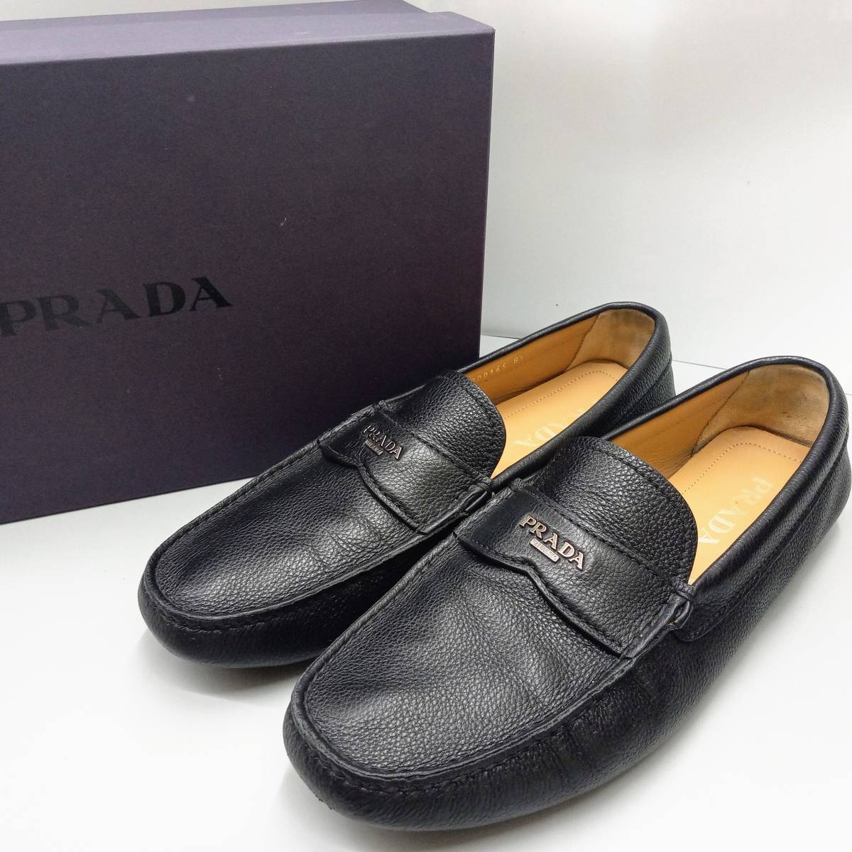 安い PRADA ドライビングシューズ 28cm 27cm 革靴 プラダ メンズ