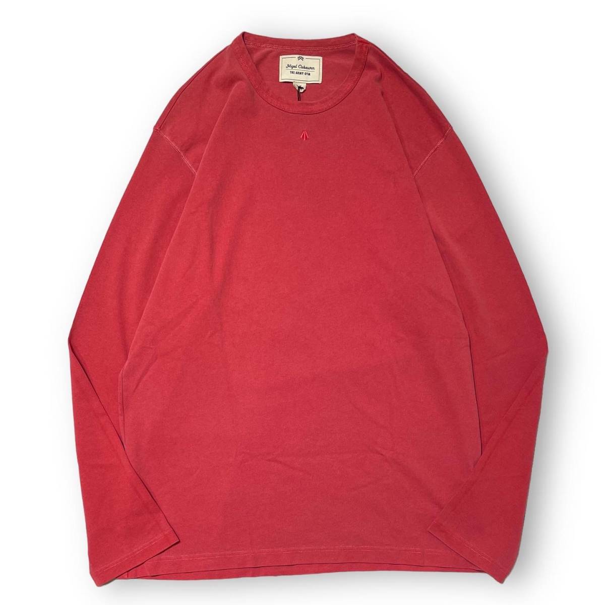 NIGEL CABOURN EMBROIDERED ARROW LONG SLEEVE ナイジェルケーボン ロゴ刺繍長袖シャツ XL 赤 8043-21-2000 店舗受取可
