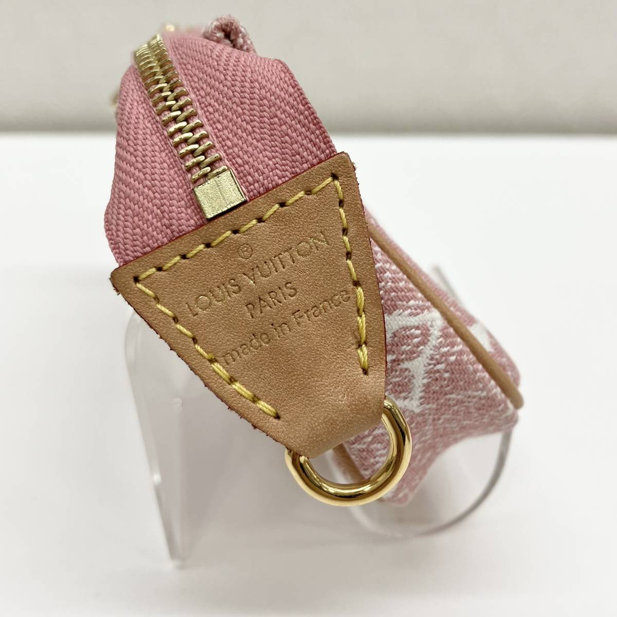 【1円スタート/在庫整理】LOUIS VUITTON ルイヴィトン モノグラムデニム マイクロポシェットアクセソワール ピンク ポーチ_画像4