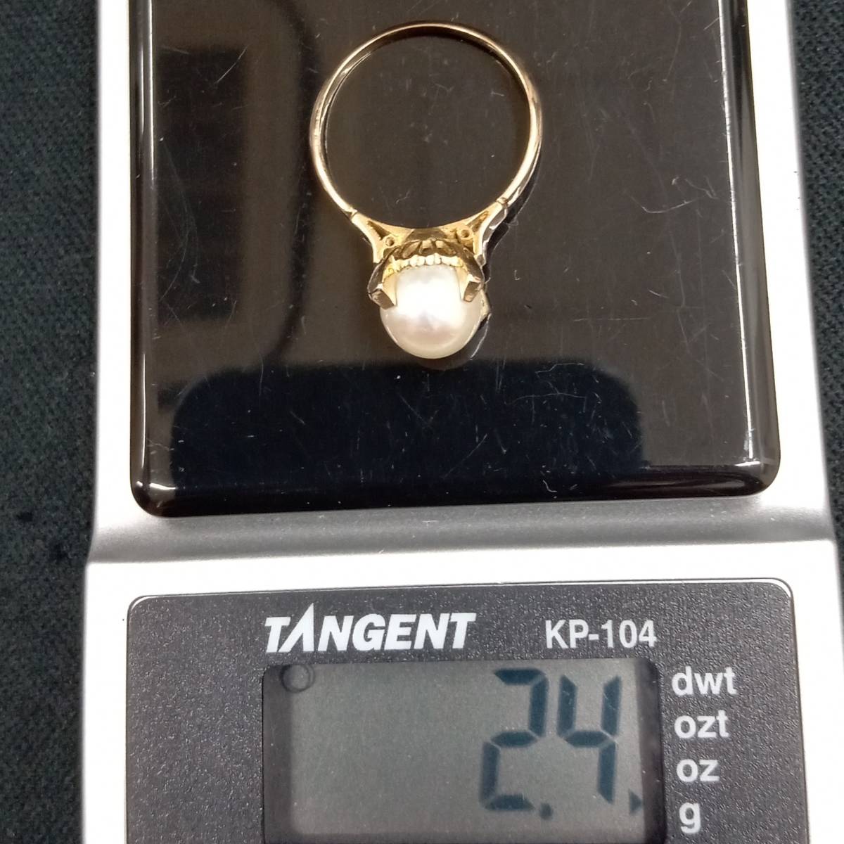 K18 18金 イエローゴールド 11号 2.4g レディースリング 指輪 ジュエリー 真珠風 店舗受取可_画像9