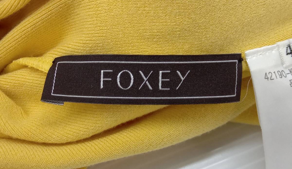 ★ FOXEY foxey フォクシー 42190 SUMMER DROP ノースリーブ ニット 日本製 M カスタード イエロー 夏_画像8