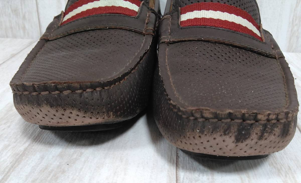BALLY Bally deck shoes примерно 25.0cm(40) Brown мужской * пальцы ног часть цвет .. есть 