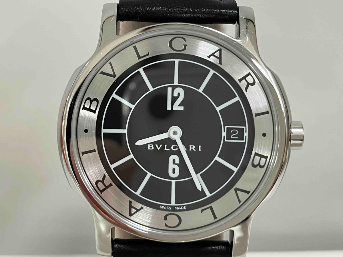BVLGARI】ブルガリ ソロテンポ ST35S 黒文字盤 デイト クォーツ 腕時計
