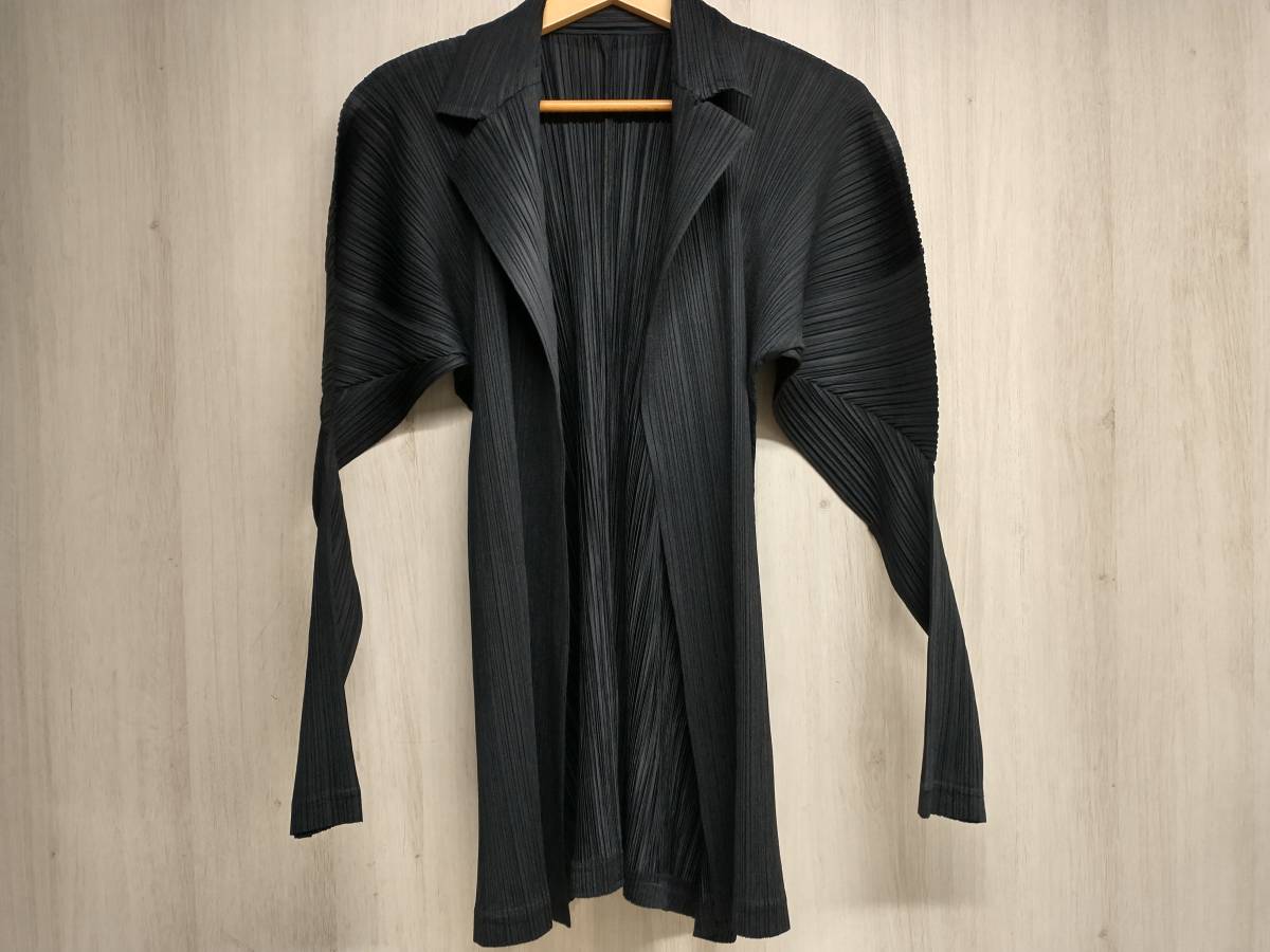 PLEATS PLEASE ISSEY MIYAKE PP23-JD501 プリーツプリーズ イッセイミヤケ カーディガン 羽織り ブラック レディース サイズ3 変形_画像1