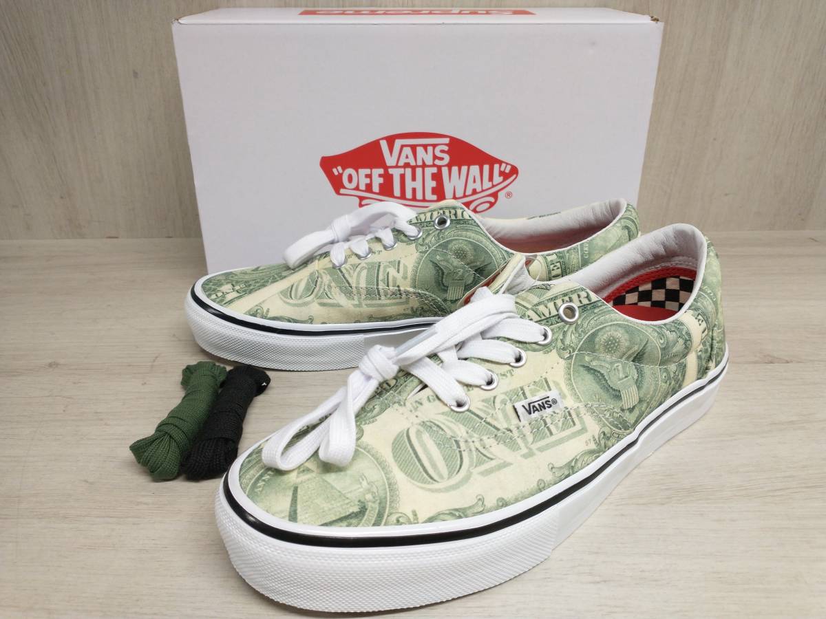 VANS Supreme 27cm 23SS Doller Era スニーカー バンズ ヴァンズ シュプリーム ダラー エラ 箱付き メンズ グリーン シューズ 靴_画像1