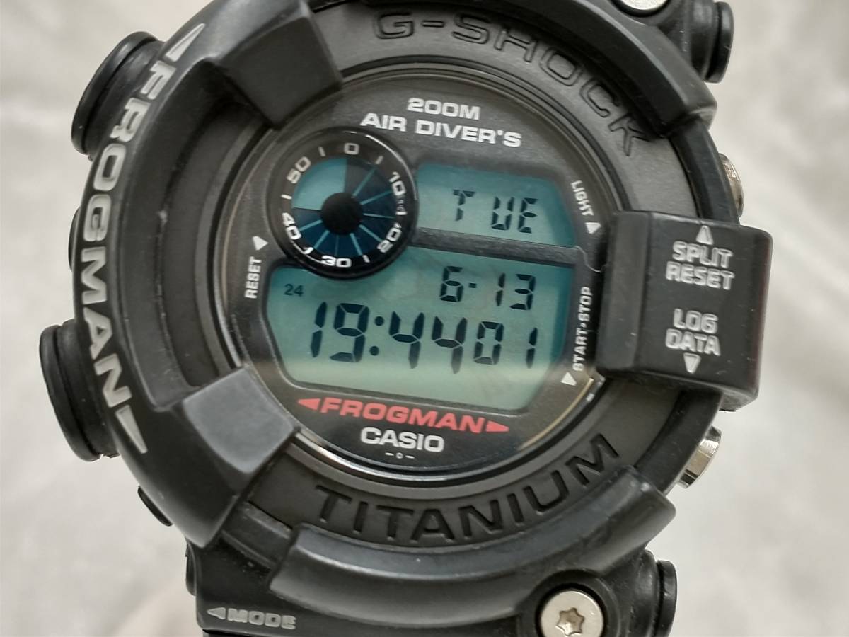 CASIO カシオ G‐SHOCK ジーショック DW-8200Z-1T フロッグマン 箱付 ダイバーズ チタン 電池式 クォーツ メンズ ブラック チタン 時計_画像2