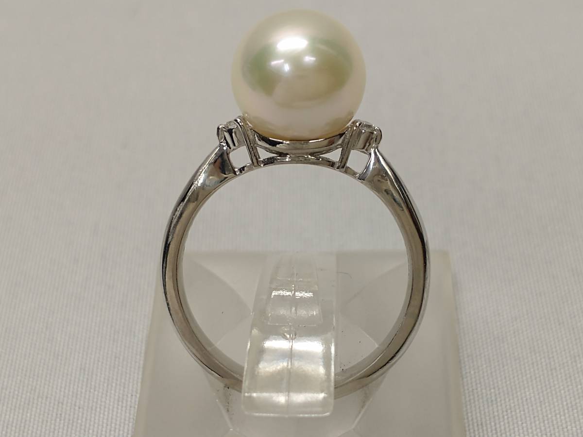 Pt900 ダイヤ0.03ct リング 8号 4.8g トップH0.9×W0.9cm_画像5