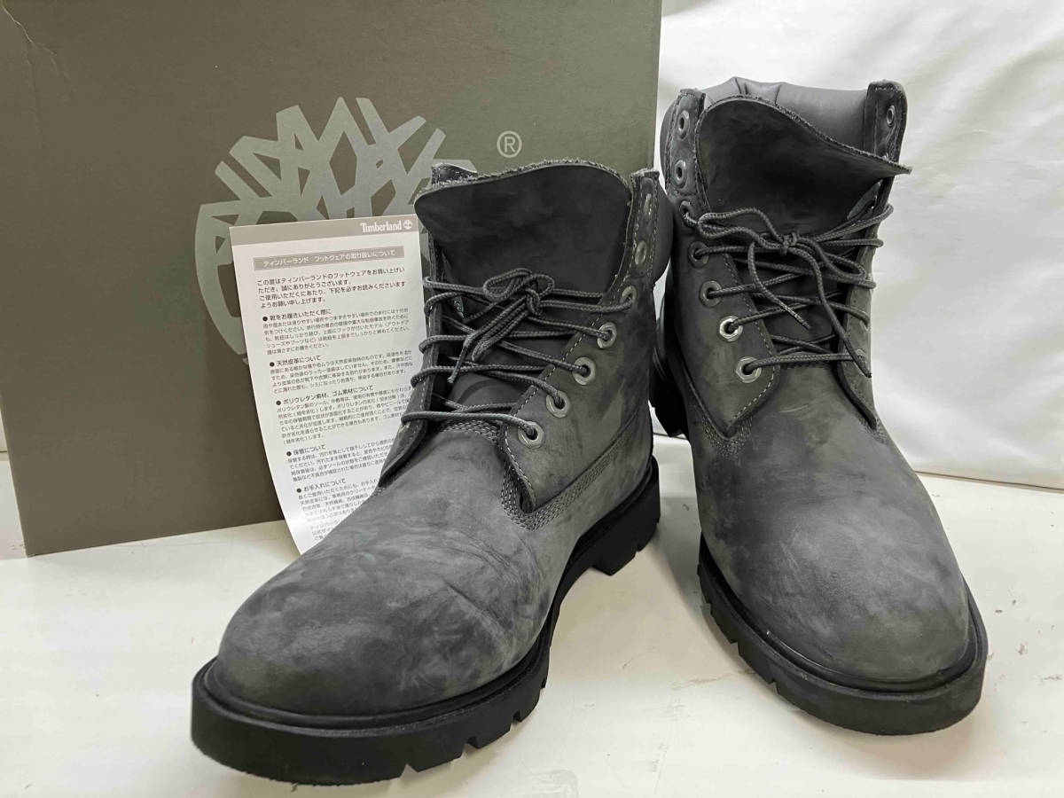 Timberland 6IN BASIC CONTRAST BOOT 6インチ ベーシックコントラストブーツ A2GPT レースアップ ブーツ ダークグレー 約28cm