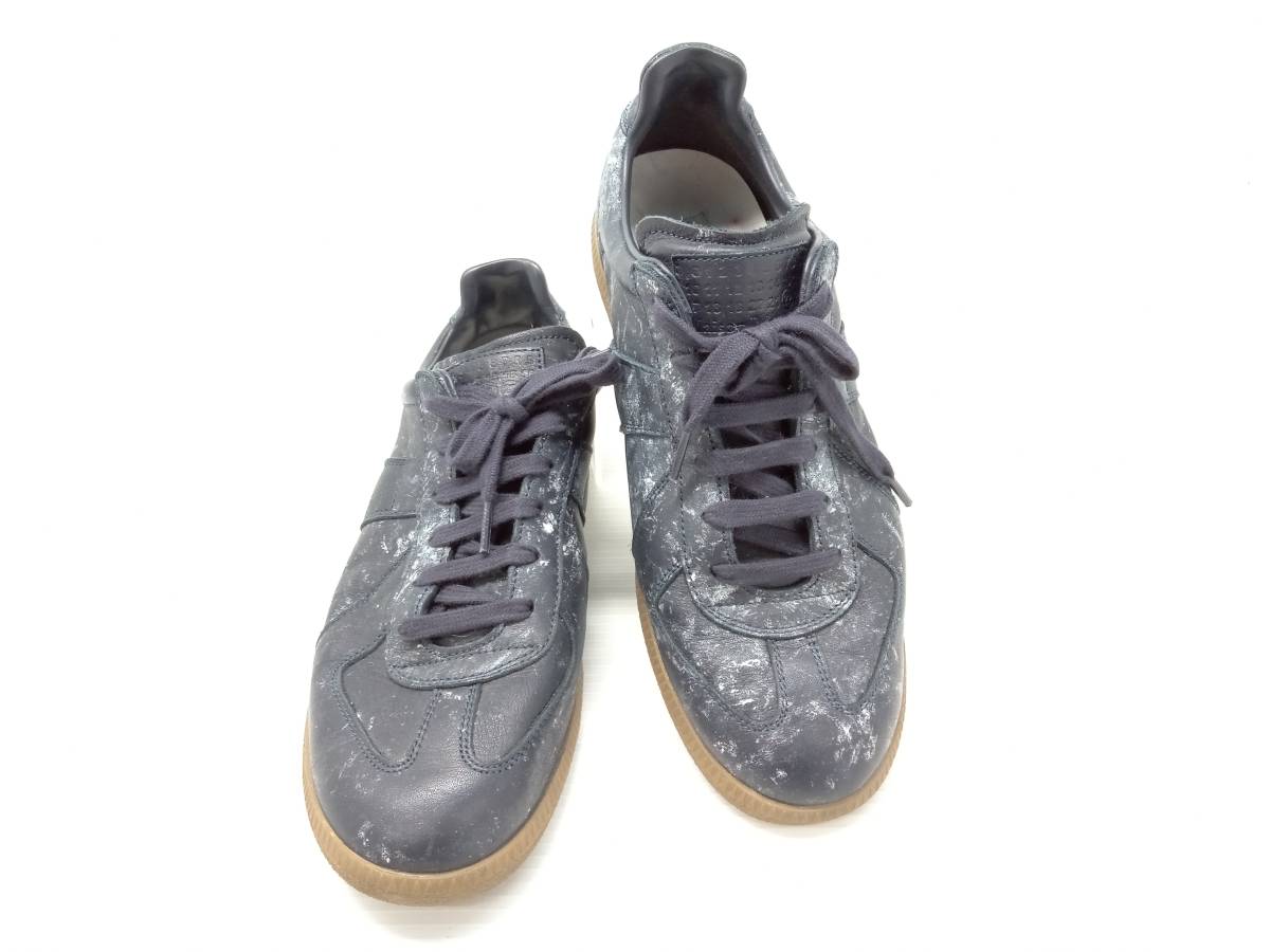 ★ Maison Margiela マルタン マルジェラ ジャーマントレーナー スニーカー REPLICA SPORTS SHOES イタリア製 サイズ42 ネイビー 通年