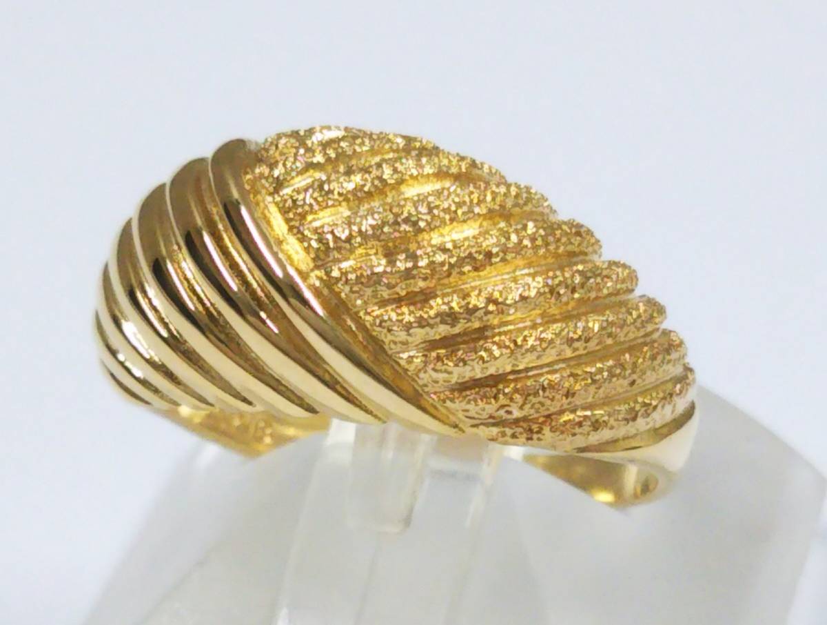 珍しい ゴールド 【クリーニング済】K18 リング 指輪 デザインリング