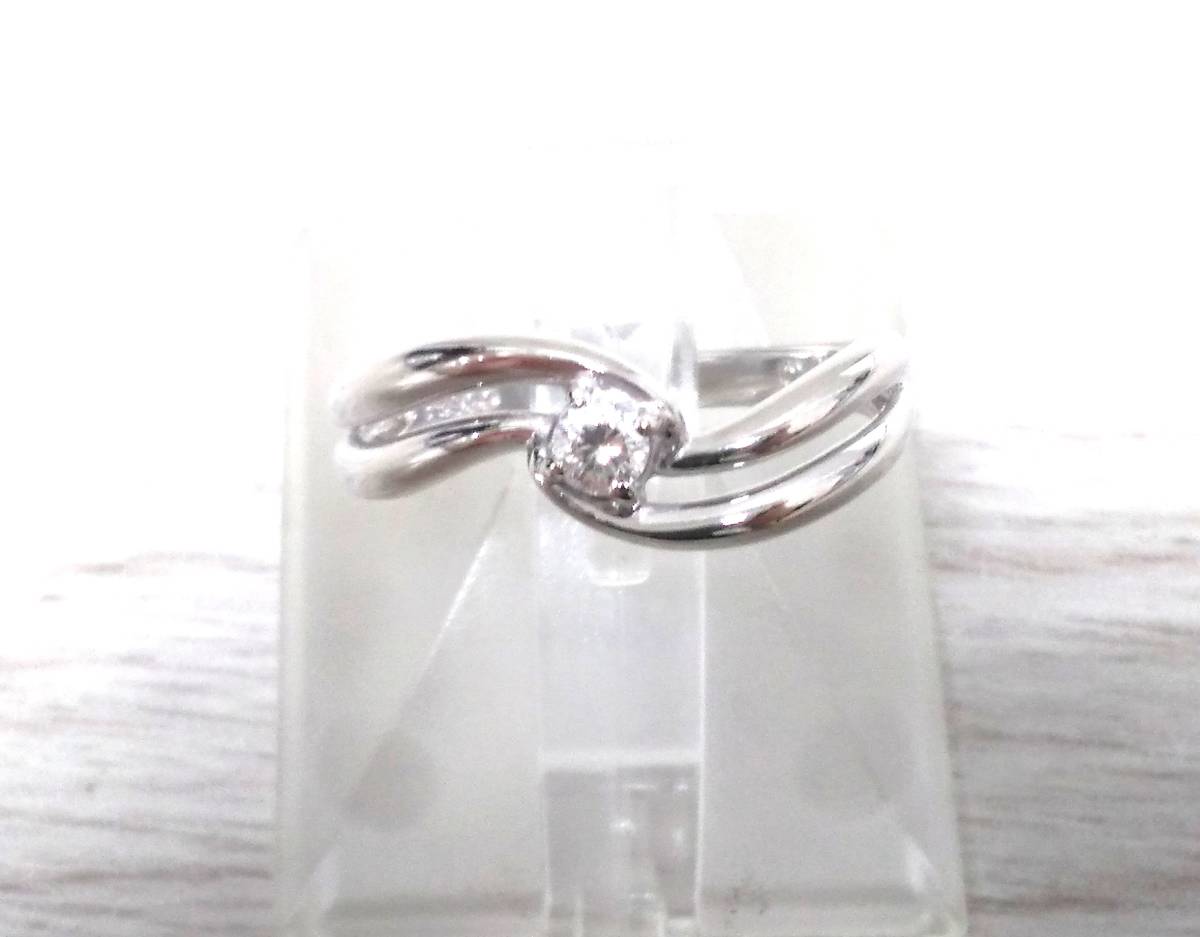 ダイヤ付リング】Pt900 プラチナ台/ダイヤ0.11ct /#11/2.7g/リング-