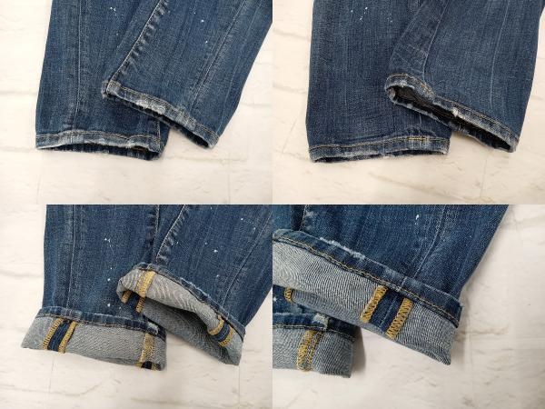 [ Италия производства ]D-SQUARED2 Dsquared повреждение обработка тонкий Denim брюки джинсы размер 46 индиго голубой магазин квитанция возможно 