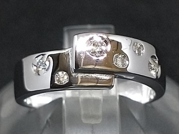 K18 18金 WG ダイヤモンド リング 指輪 ホワイトゴールド D0.1ct 2.7g #3 店舗受取可_画像3