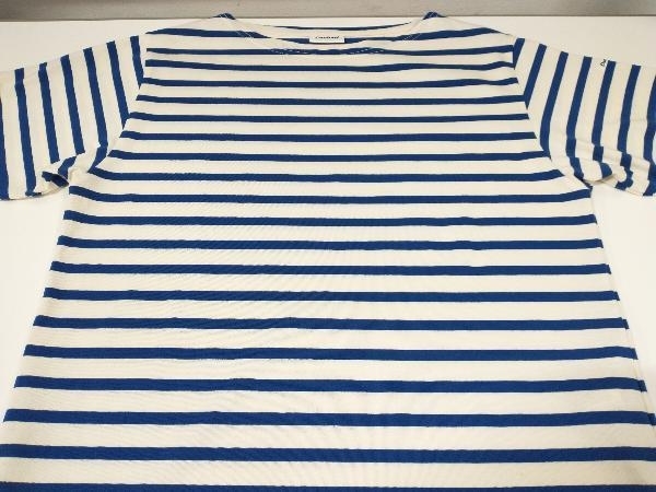 Orcival BORDER BOAT NECK SHORT SLEEVE 半袖Tシャツ レディース サイズ2 綿100% ブルー ボーダー柄 日本製_画像3