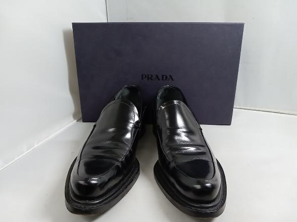 PRADA　プラダ ローファー 約25cm 　黒　ブラック　靴　付属品有り　シワ・キズ有り_画像1