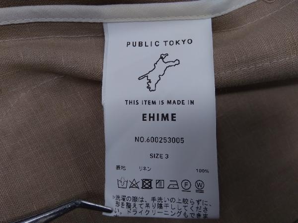 PUBLIC TOKYO / パブリックトウキョウ 600253005 MOIST LINEN モイストリネン リラックスジャケット テーラードジャケット ベージュ 03_画像5