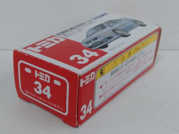 トミカ No.34 三菱 ランサー エボリューション GT-A グレーメタリック 2Gホイール 赤箱 ロゴ青字 中国製_画像6