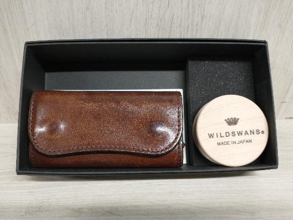 WILD SWANS キーケース ブラウン 茶色 ホワイトスワン 日本製 金具傷あり 店舗受取可