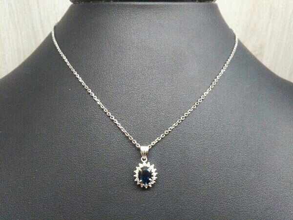 デザインネックレス Pt900 Pt850 ダイヤ0.14ct 約37cm 約5.6g