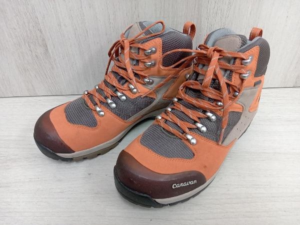 人気 caravan トレッキングシューズ 25.0EEE オレンジ 現状品 25.0cm
