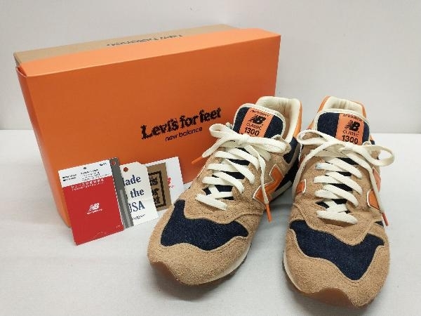 new balance×Levi's M1300LV スニーカー スエード メンズ 27.5cm US9.5 UK9 EU43 BROWN/INDIGO/ORANGE USA製 箱 タグあり