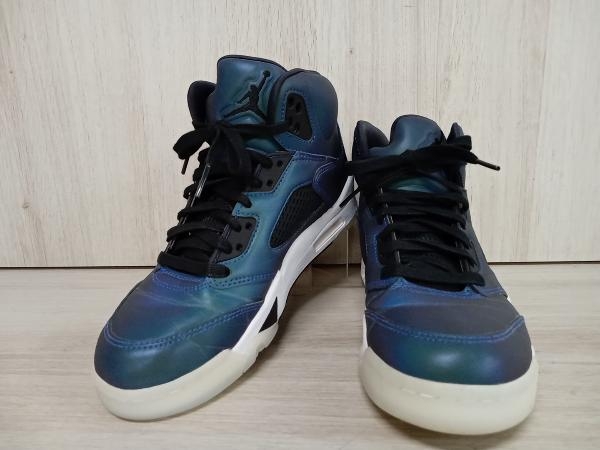 新しい NIKE WMNS AIR JORDAN 5 RETRO スニーカーオイルグレー 24cm